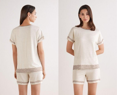 Front and Back View of Woman in Comfortable Pyjamas